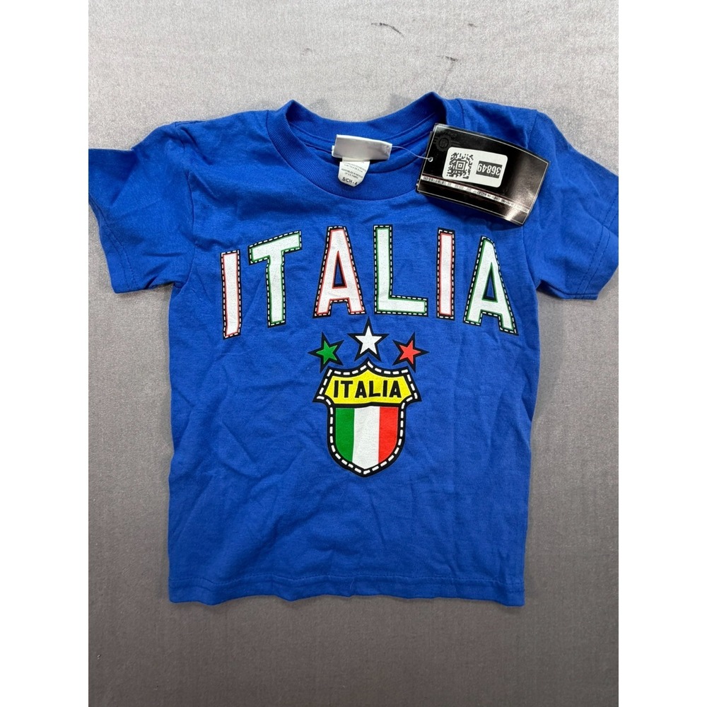 NWT Mad Engine‎ Italy Soccer Kid Shirt Blue Size Small 4